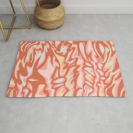 FLOW MARBLED ABSTRACT in TERRACOTTA AND BLUSH Area & Throw Rug