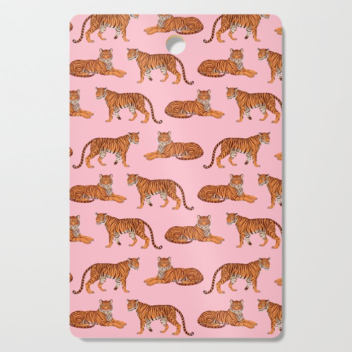 Tigers - Pink Cutting Board