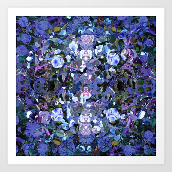Blue Spot Floral Art Print