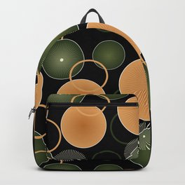 Orange shapes and golden wavy lines! Backpack
