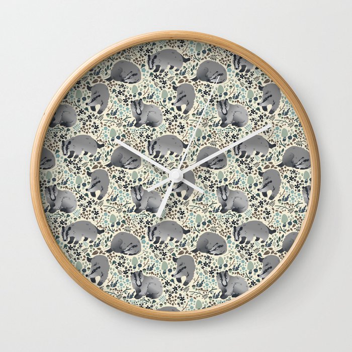 Badger pattern Wall Clock