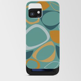 Mid Century Modern Abstract Shapes 8 in Teal, Aqua and Orange iPhone Card Case