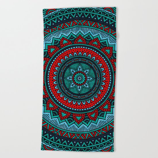 Hippie mandala 35 Beach Towel