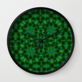 Green and Sky Blue Multicolored Boho Pattern Wall Clock