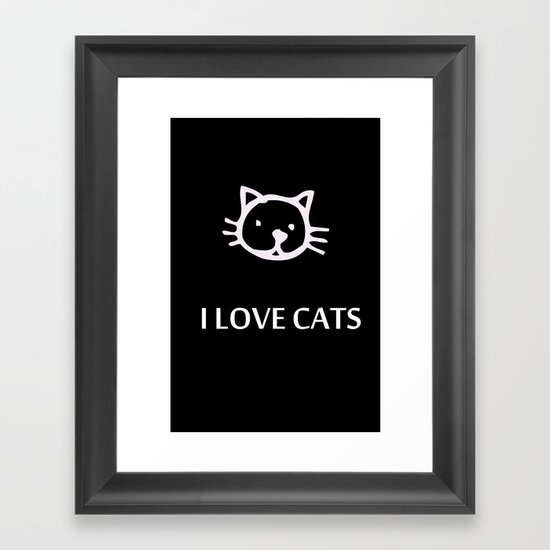 I LOVE CATS Framed Art Print
