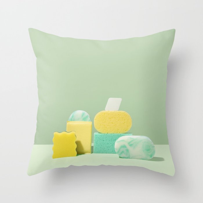 Green sponges nº 1 Throw Pillow