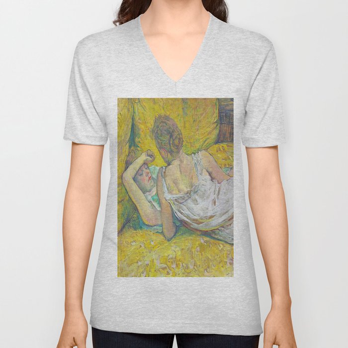 Henri de Toulouse-Lautrec - Abandonment (The pair) - L`abandon (Les deux amies) - 1895 V Neck T Shirt