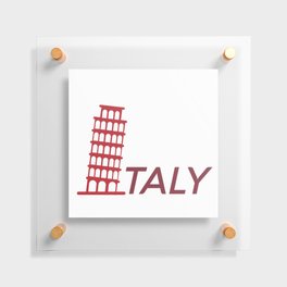 Leaning tower or bell tower of Pisa in Italy- Landmark and tourist attraction of Pisa in Italy Floating Acrylic Print
