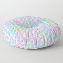 Holographic Mermaid Scales Pattern Floor Pillow