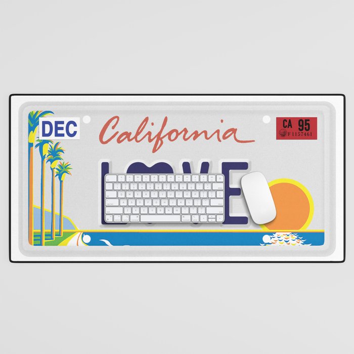 California Love License Plate Desk Mat