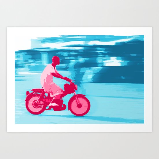 Motorbike Guy Art Print