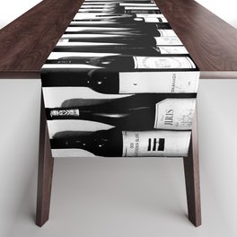 Wine Bottles in Black And White #decor #society6 #buyart Table Runner