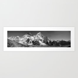 Black and White Mount Everest Art Print