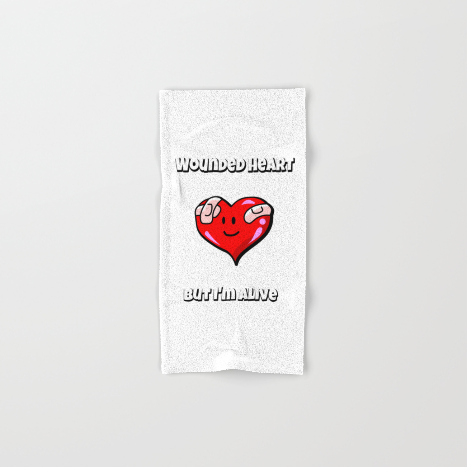 Meme Wounded Heart But I M Alive Valentine S Day Hand Bath Towel By Elkingrueso Society6
