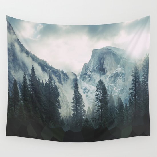 Cross Mountains Wall Tapestry