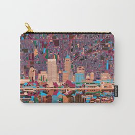 indianapolis city skyline purple Carry-All Pouch | Cityscape, Travel, Popart, Graphicdesign, Other, Map, Abstract, Digital, Indianapolisskyline, Graphite 