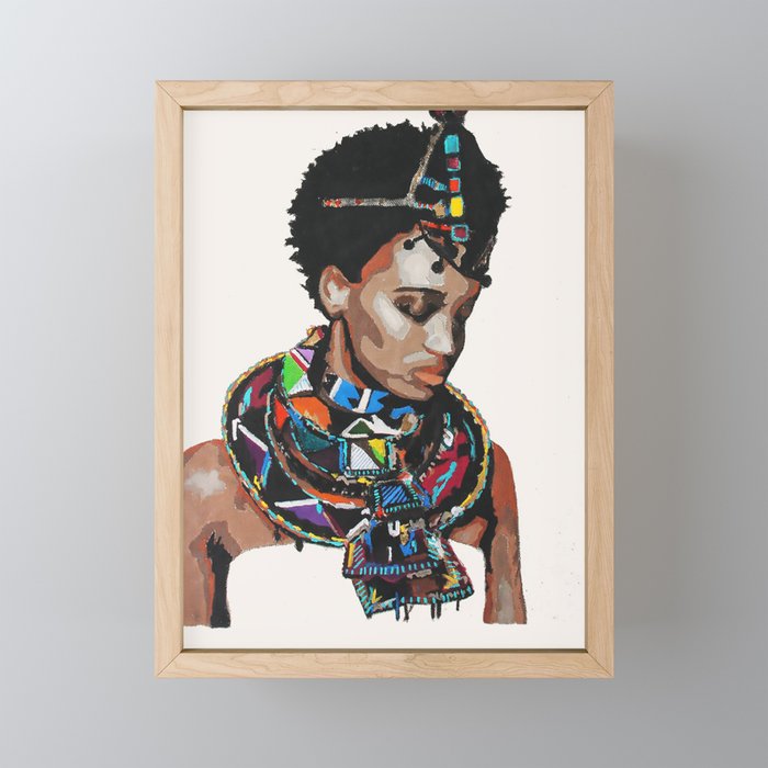 african masai Framed Mini Art Print
