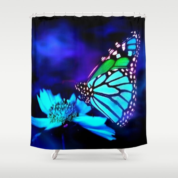 Butterfly in blue light Shower Curtain by elenaindolfi ...