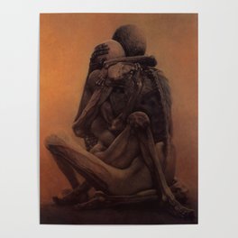 Untitled (Lovers), by Zdzisław Beksiński Poster
