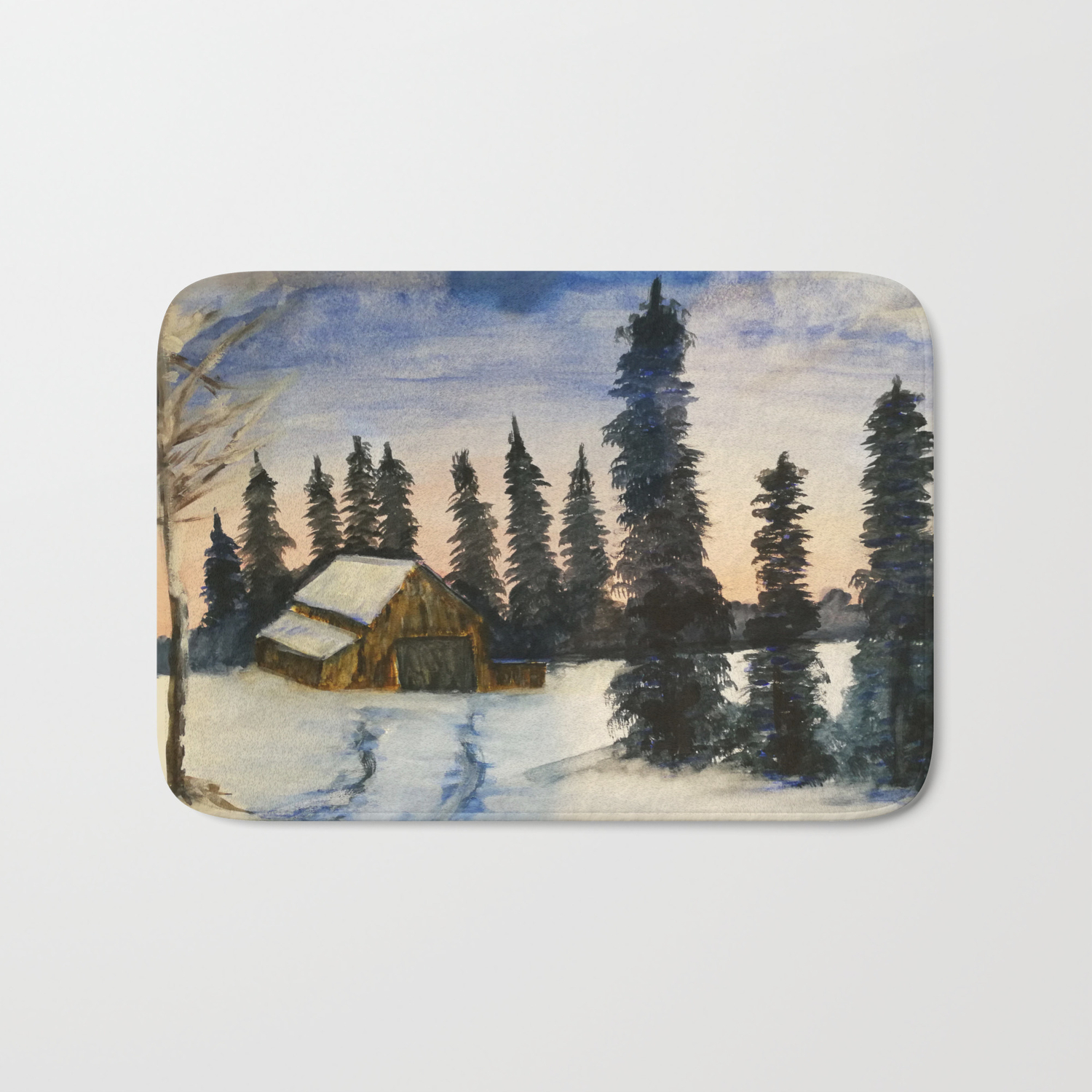 In The Midst Of Winter Bob Ross Reproduction Watercolour