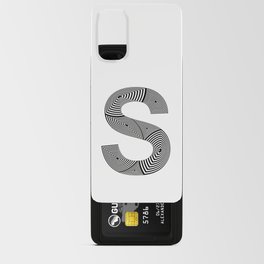 capital letter S in black and white, with lines creating volume effect Android Card Case