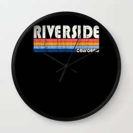 Retro Vintage 70s 80s Style Riverside, CA Wall Clock