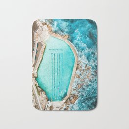 Bronte Pool Bath Mat | Rockpool, Landscape, Summer, Coast, Nature, Australia, Bronte, Water, Digital, Ocean 