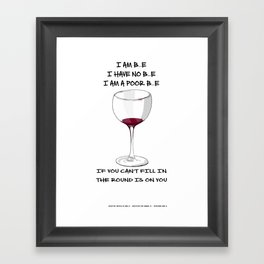 wine fun riddle Framed Art Print