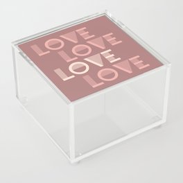 LOVE Dusty Rose & Pink Pastel colors modern abstract illustration  Acrylic Box