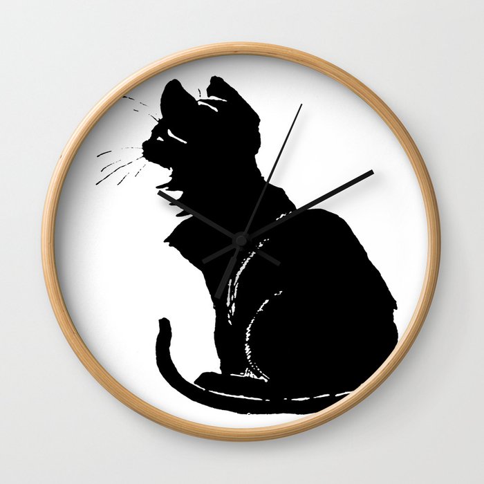 Life With Black Cats Vector Wall Clock