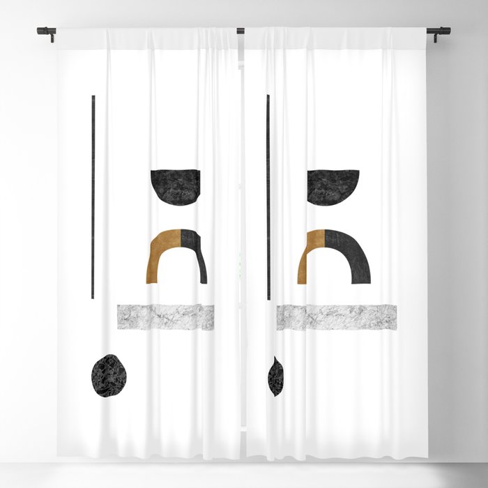 Abstract Geometric III, Modern Artwork Blackout Curtain