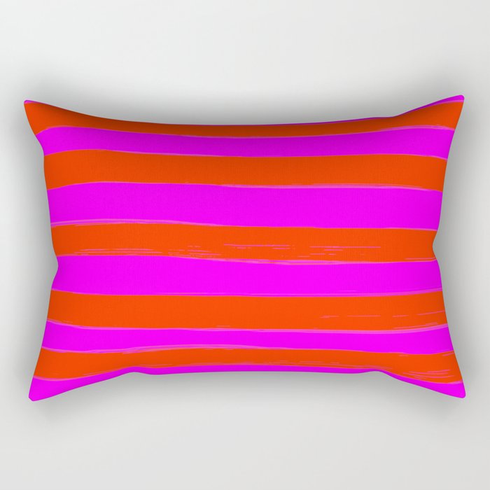 Sweet Stripes in Pink and Red Line Art #decor #society6 #buyart Rectangular Pillow