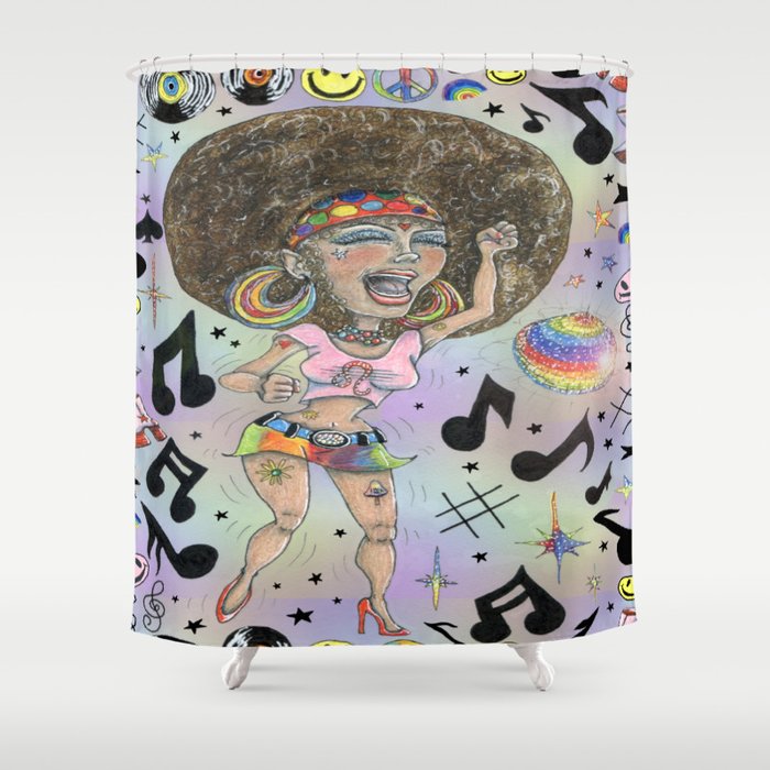 The dancing disco queen Shower Curtain