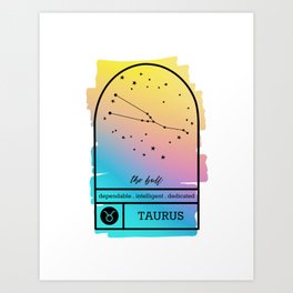 Taurus Zodiac | Bold Gradient Art Print