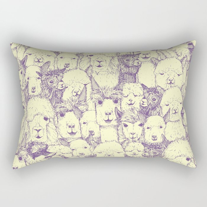 just alpacas purple cream Rectangular Pillow