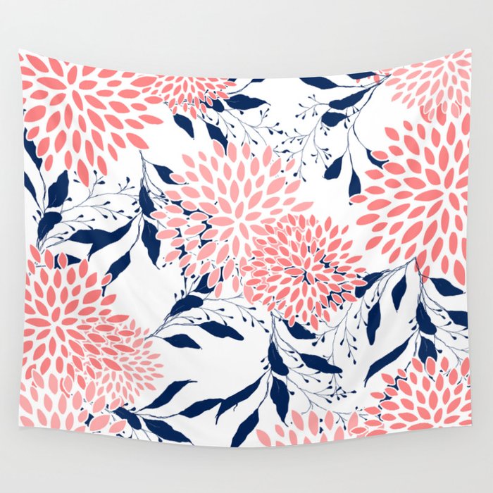 Navy blue and pink tapestry store