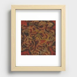 Red Brown Shapes Recessed Framed Print