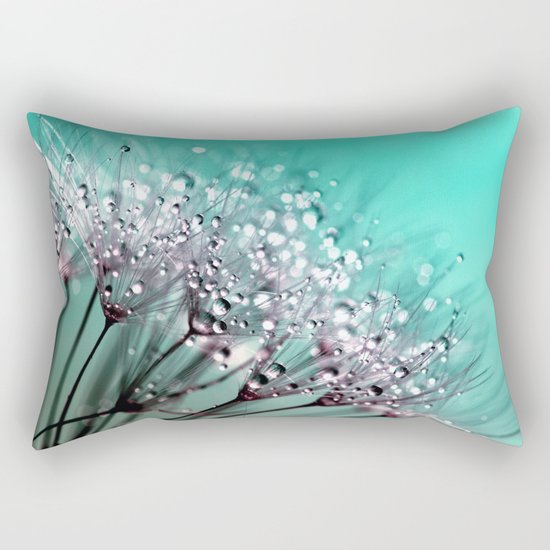 dandelion, mint, turquoise Rectangular Pillow