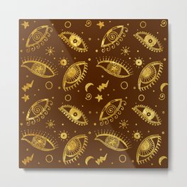 Eye land - Gold Metal Print | Eye, Gold, Sacredgeometry, Goldeneye, Intuition, Intuitive, Charm, Star, Lucky, Treasure 
