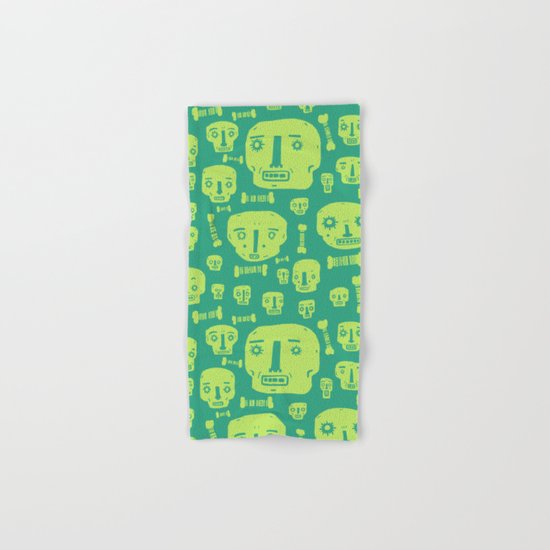 Skulls & Bones I - Green Hand & Bath Towel