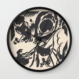 Wassily Kandinsky Sounds Woodcut art 1910s. Klange Plate 08 (1913) - Klänge Sounds Woodcut art Wall Clock