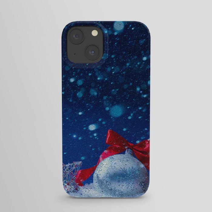 Silver blue ornaments iPhone Case