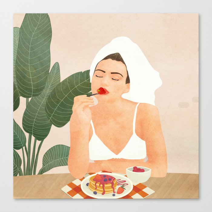 Strawberry Pancakes Canvas Print