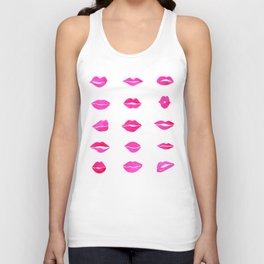 Hot Pink Lips Unisex Tank Top