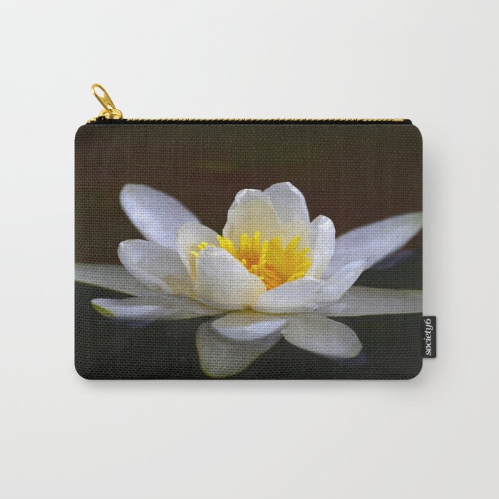 White Water Lily Black Background #decor #society6 #buyart Carry-All Pouch