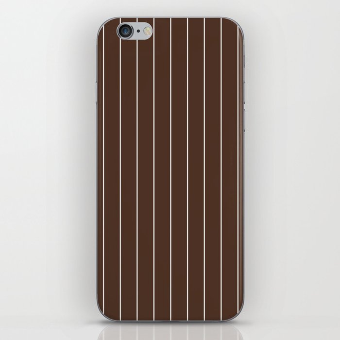 Simple White Stripes on Brown Background iPhone Skin