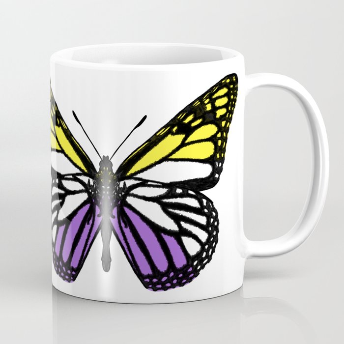 Nonbinary/Enby Pride Butterfly Coffee Mug