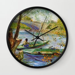 Vincent Van Gogh Fishing in the Spring 1887 Wall Clock