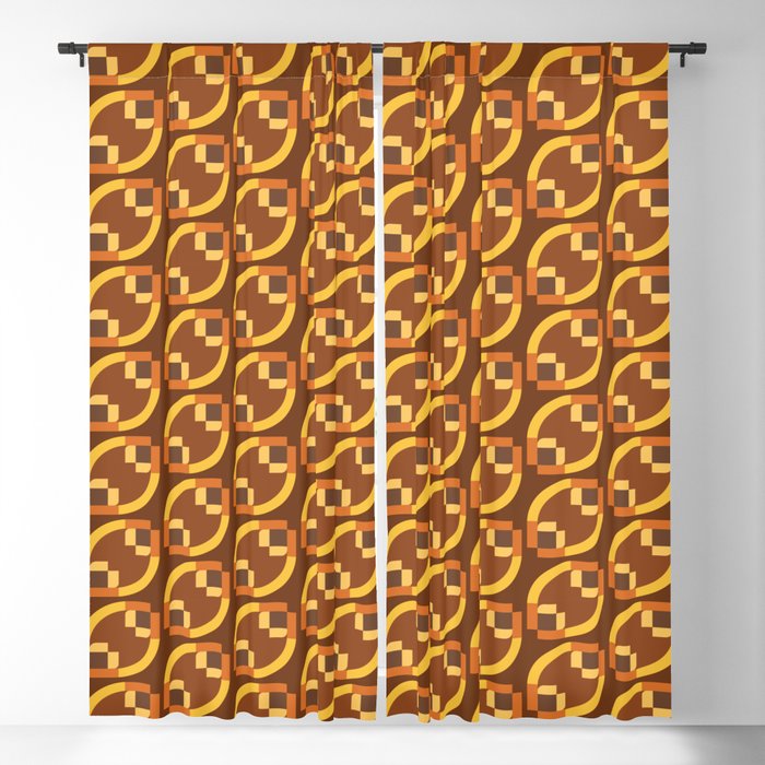 Ovals - Fall Browns and Yellows Blackout Curtain