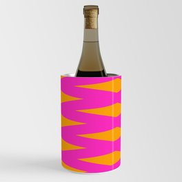 Wave Lines Geometric pattern orange pink Color Wine Chiller